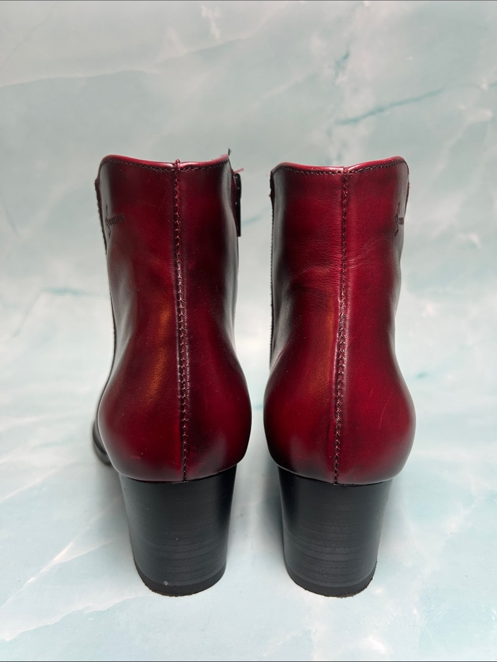 DORKING Women's Red Leather Ankle Boots LEXI Size 36 - Picture 4 of 9